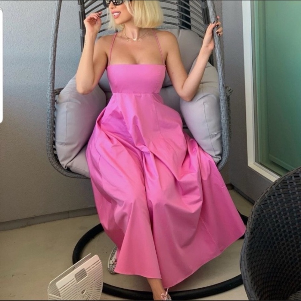 Zara Pink poplin dress